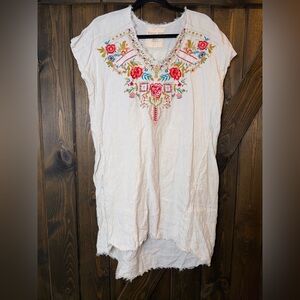 Karyn Seo Caite Embroidered Linen Dress